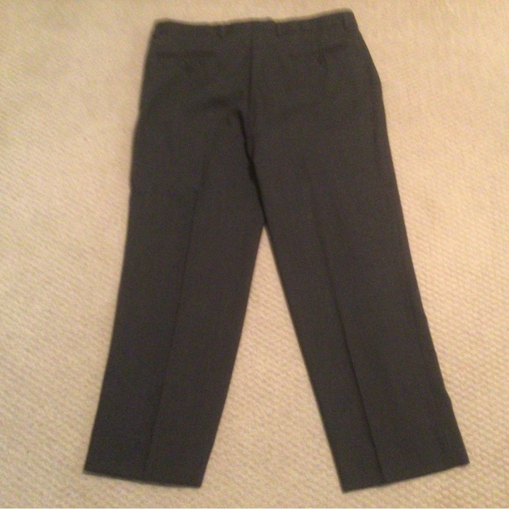 COSANI Mens, 100 % Wool, Size 38, Grey Dress Trousers